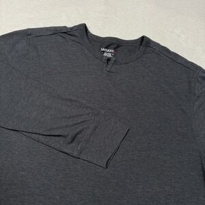 UNTUCKit Shirt‎ Mens 2XL Charcoal Gray Long Sleeve Notch Neck Tee Casual Cotton